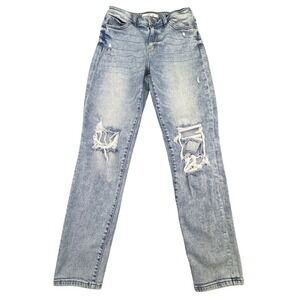 Willow + Root Jeans Womens Size 26 Distressed Mom Jeans Light Blue Wash Highrise